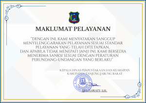 MAKLUMAT PELAYANAN PUSTAKA
